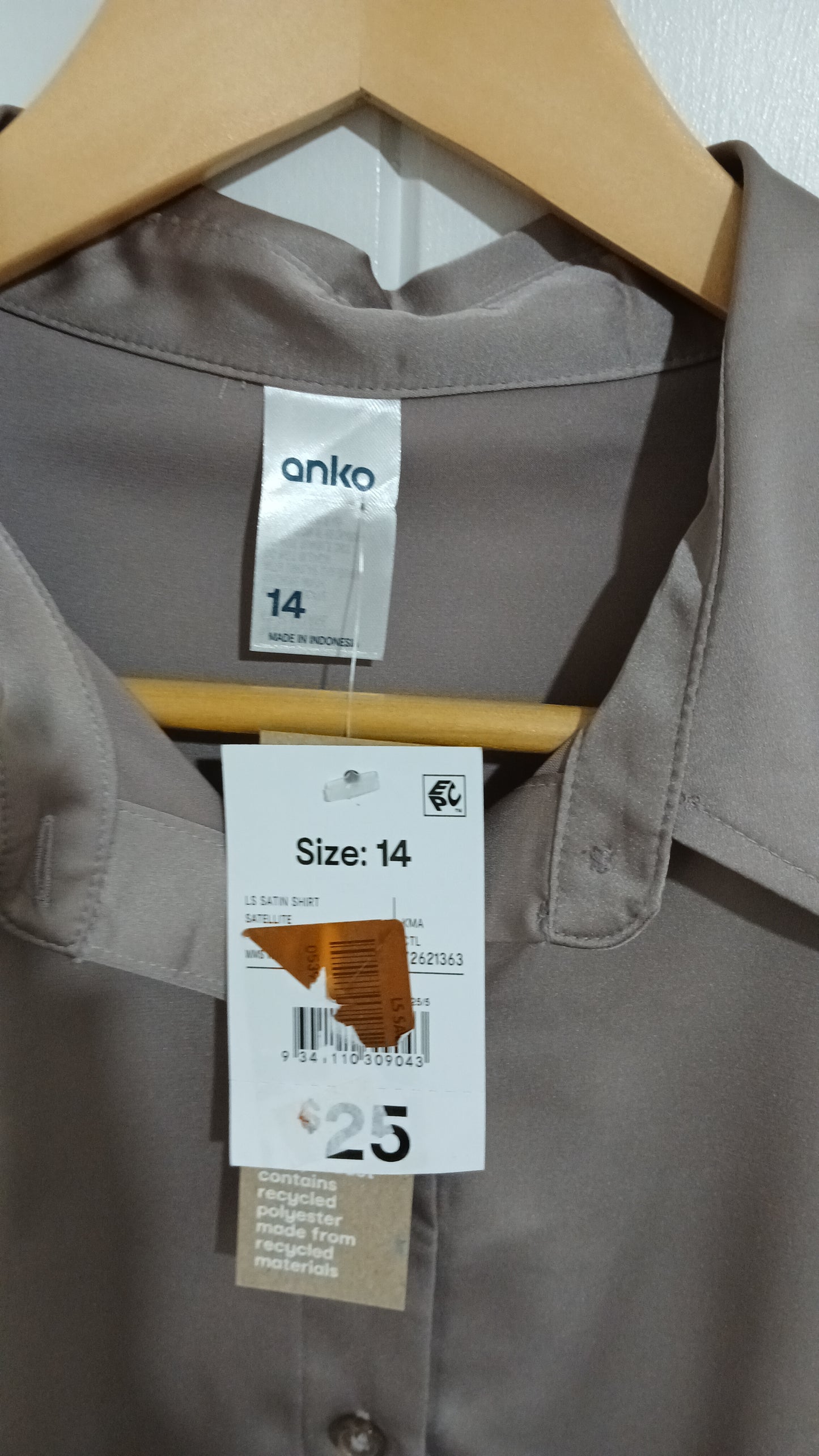(14) Anko | LS Satin Shirt | BNWT