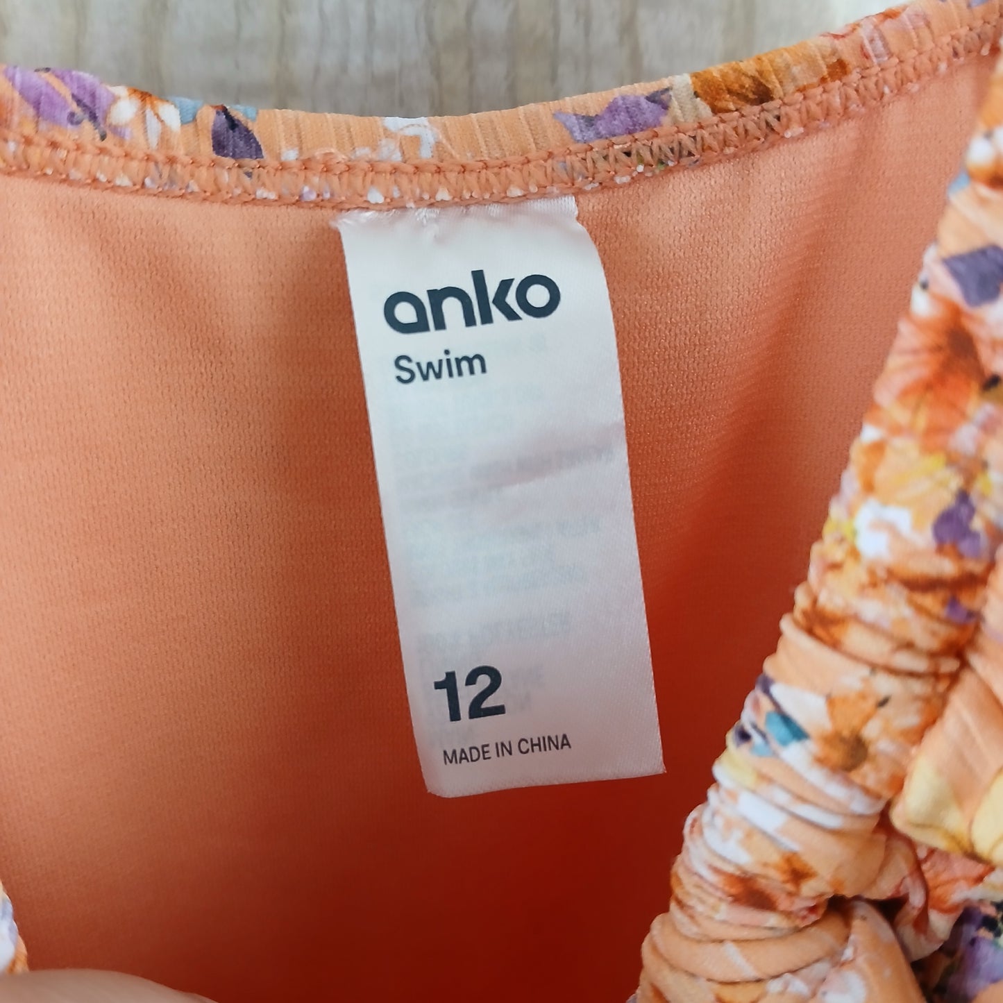 (12) Anko Orange Floral Swimmers