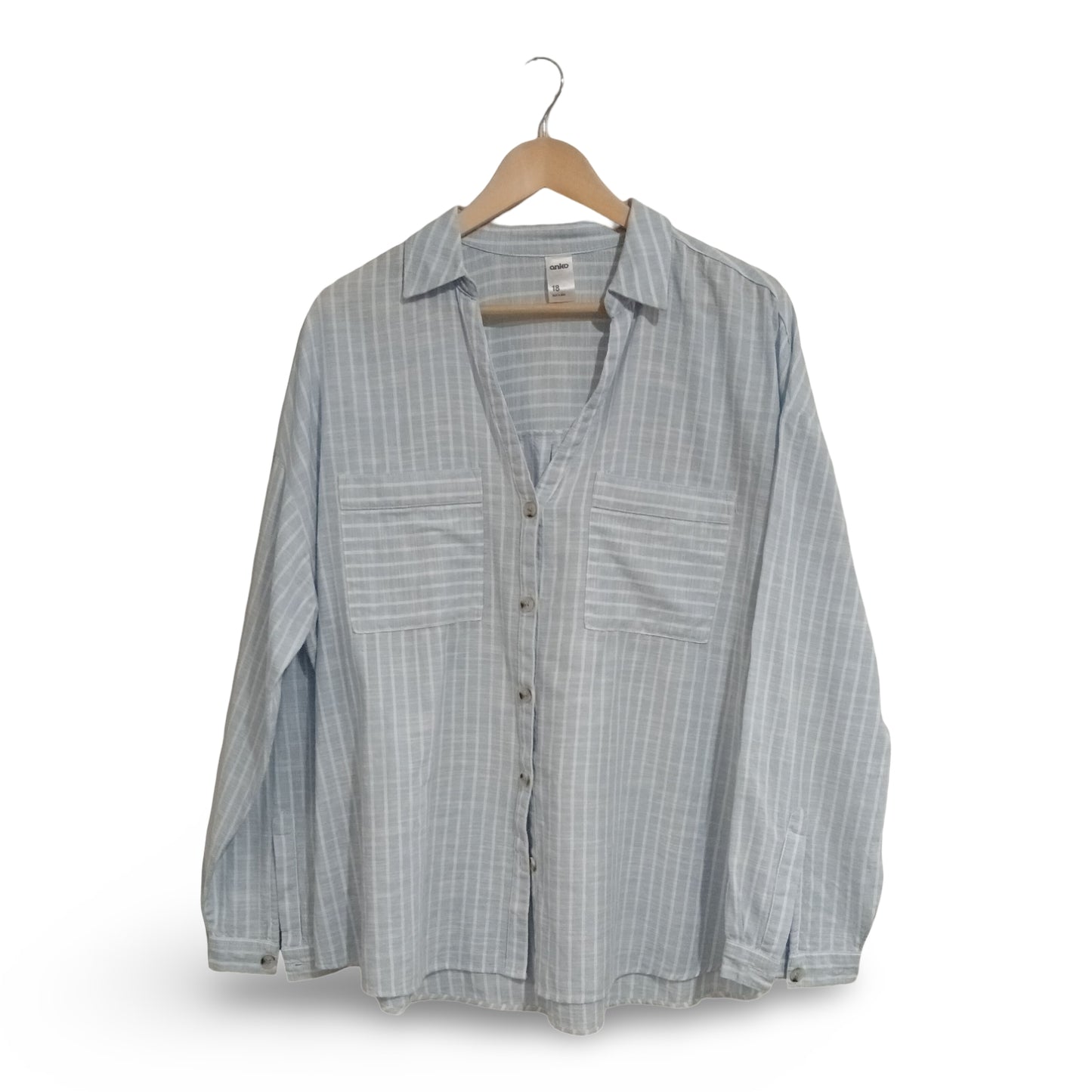 (18) Anko | Striped LS Blue Shirt