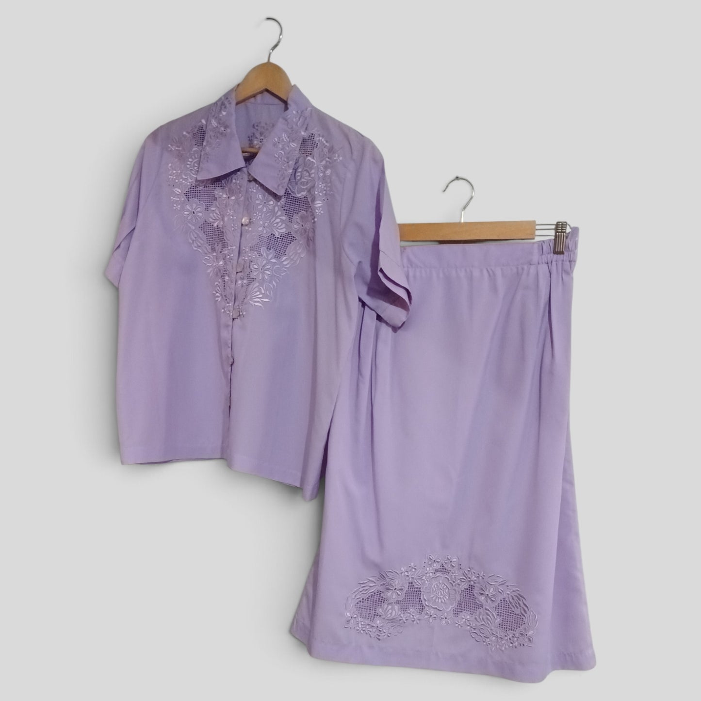 (10) Purple Blouse Skirt Set