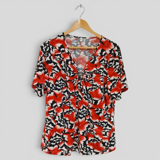 (16) Millers | Red Black White Blouse
