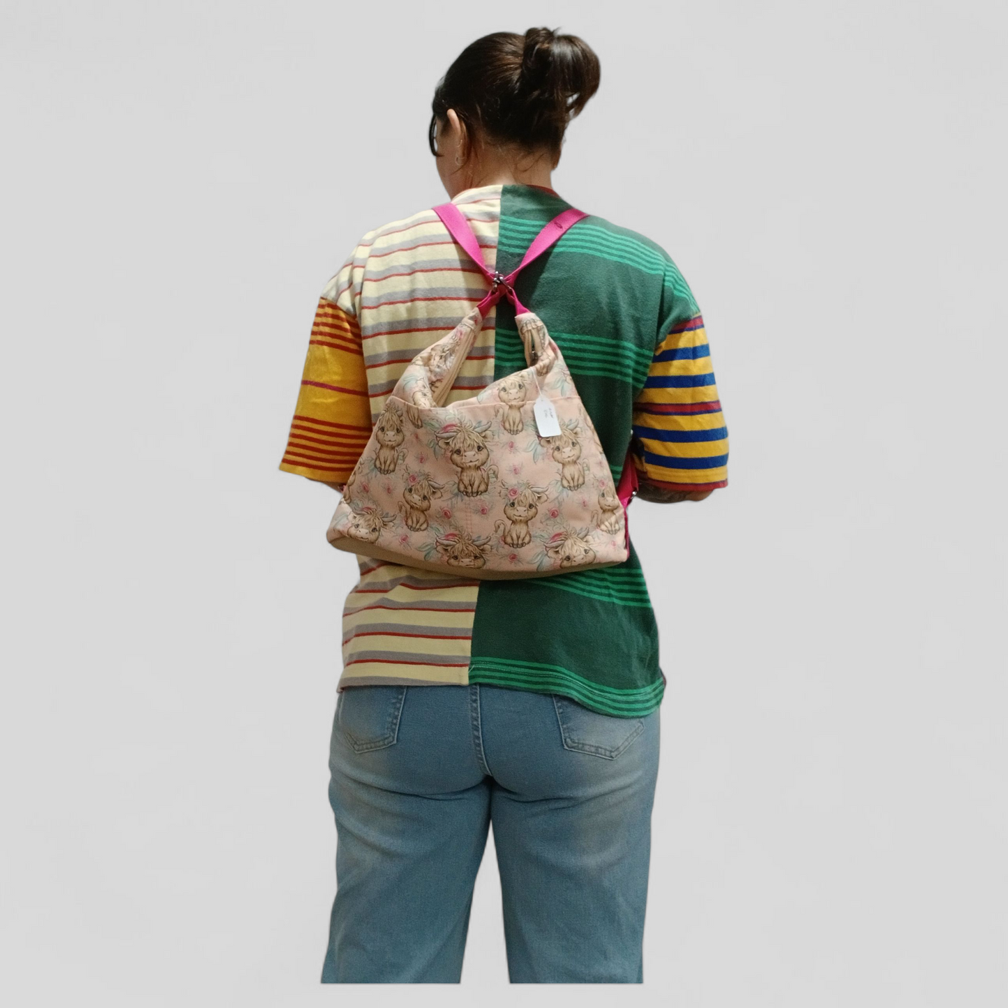 Highland Cow Pink | Convertable Bag | Tracy's Bag Creations