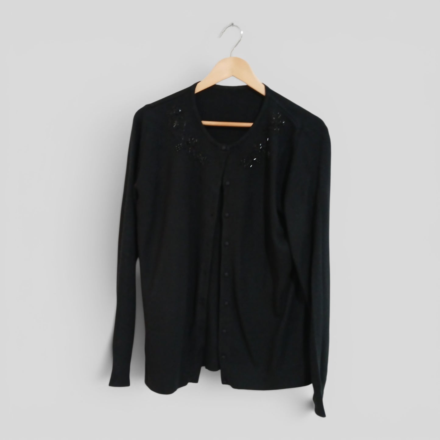 (14) Black Beaded Cardi