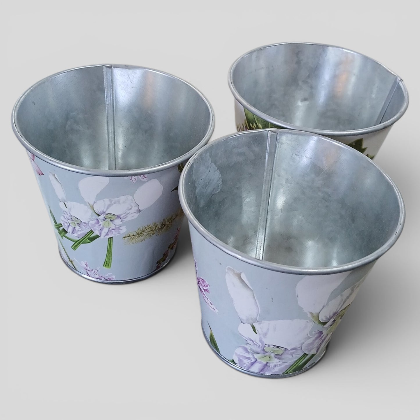 Mini Floral Tin Buckets