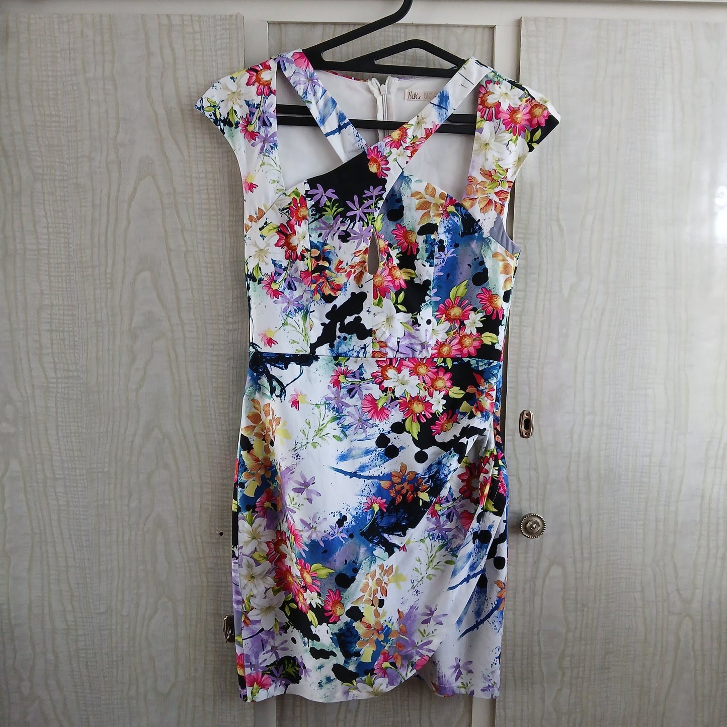 (8) Floral Cross Front Dress