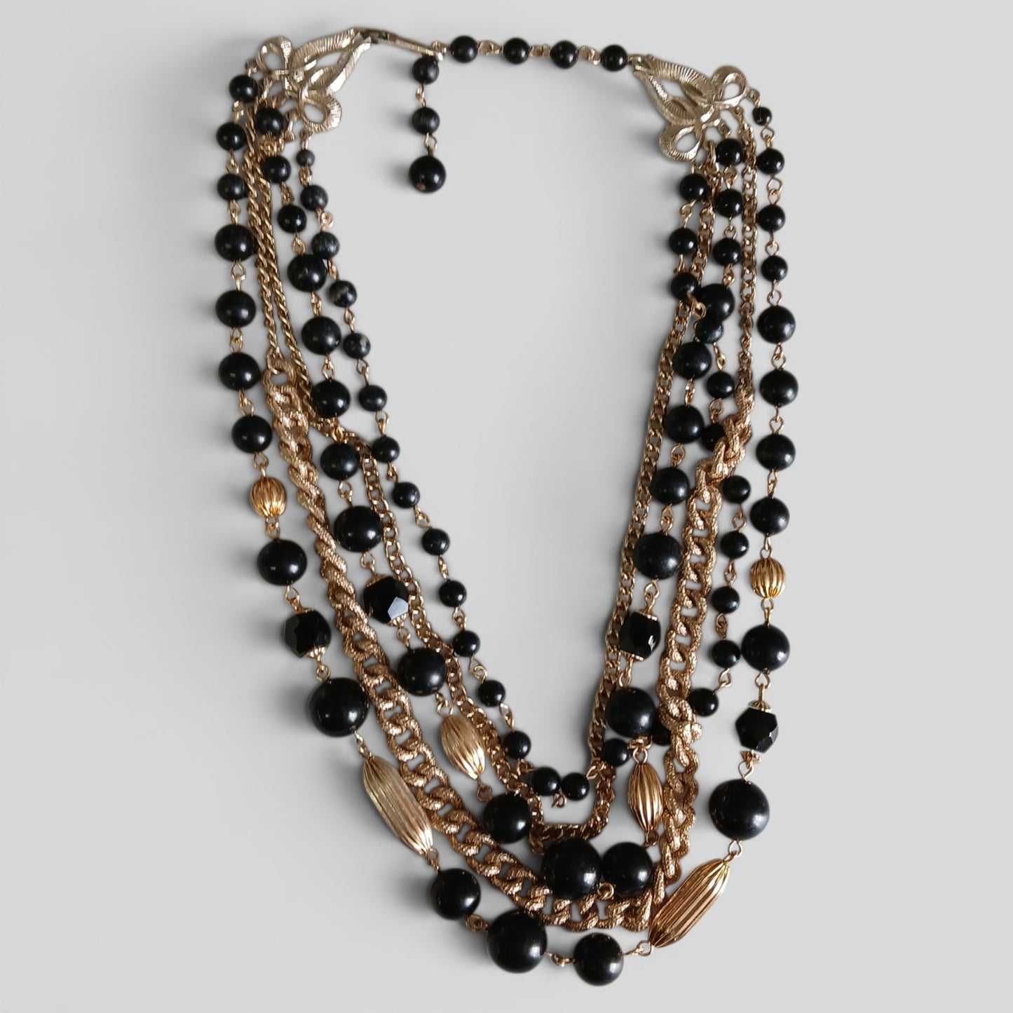 Necklace | Black Gold Beaded