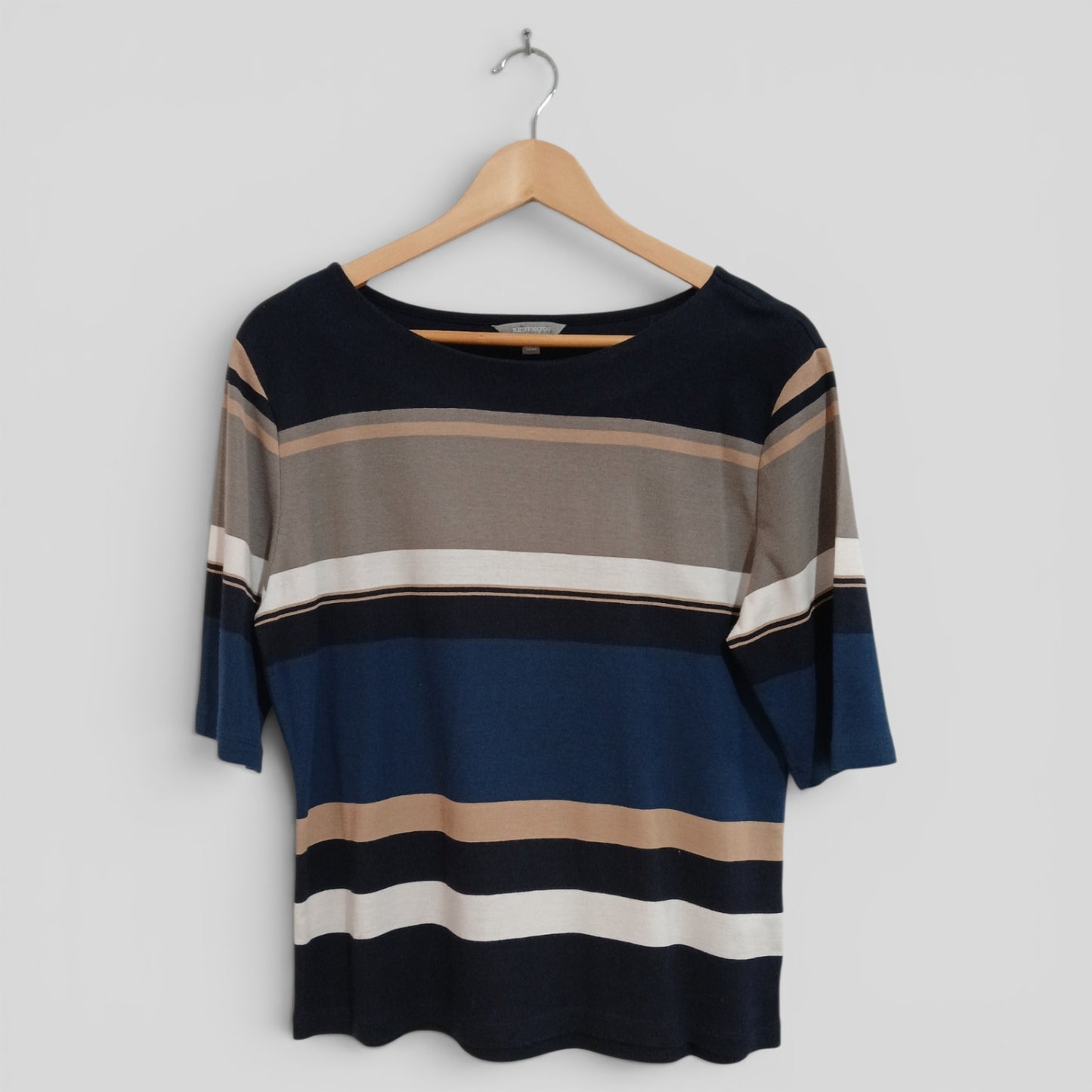 (XL) Suzannegrae | Grey Blue Striped Blouse