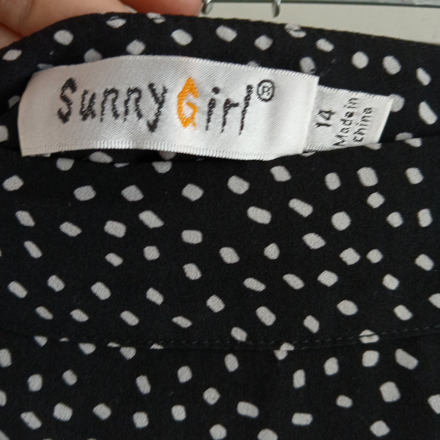 (14) Sunny Girl Black Dotted Wrap Skirt