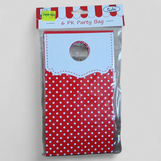 Party Bags Red Polka Dot Small 6 pack