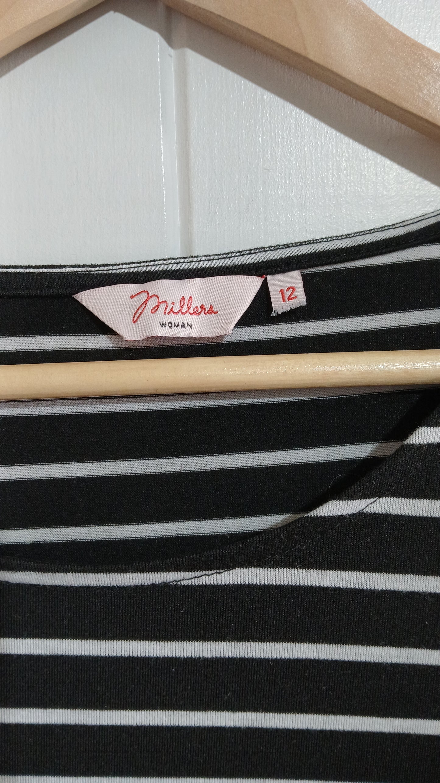 (12) Millers | Striped BW/ Red Roses Tee
