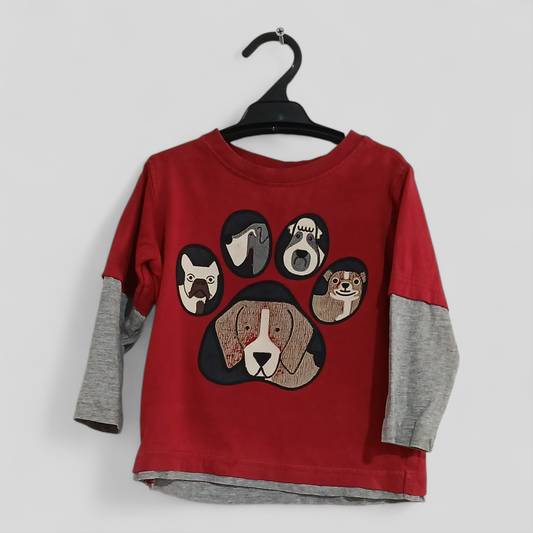 (1JNR) H+T | Red/Grey LS Shirt