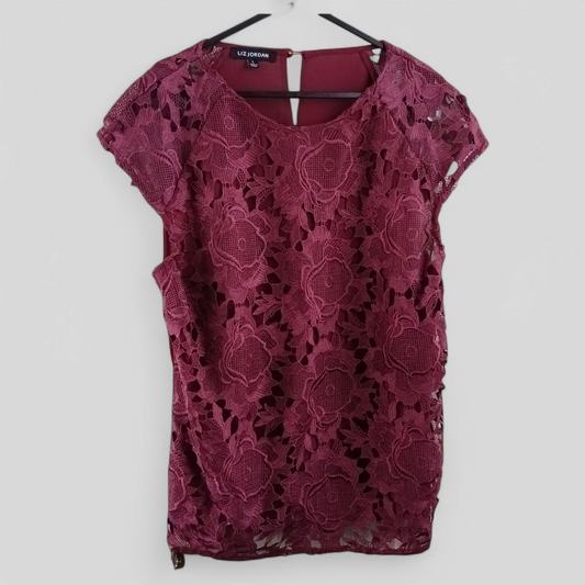 (L) Liz Jordan | Maroon Blouse