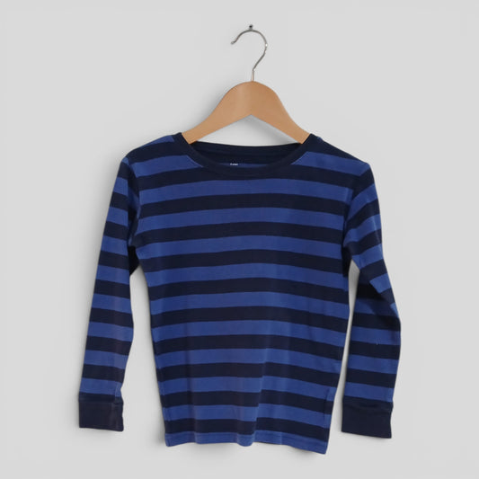 (8JNR) Striped Blue LS Shirt