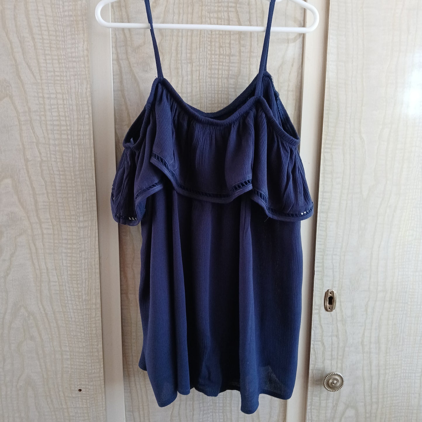 (12 kids) Blue off the shoulder blouse