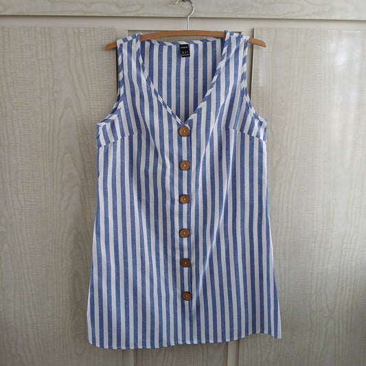 (XS) Blue / White Striped dress