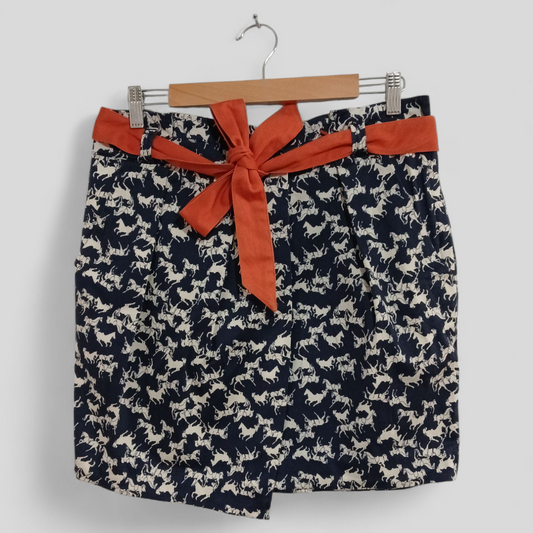 (14) H&M | Navy Horse Print Skirt
