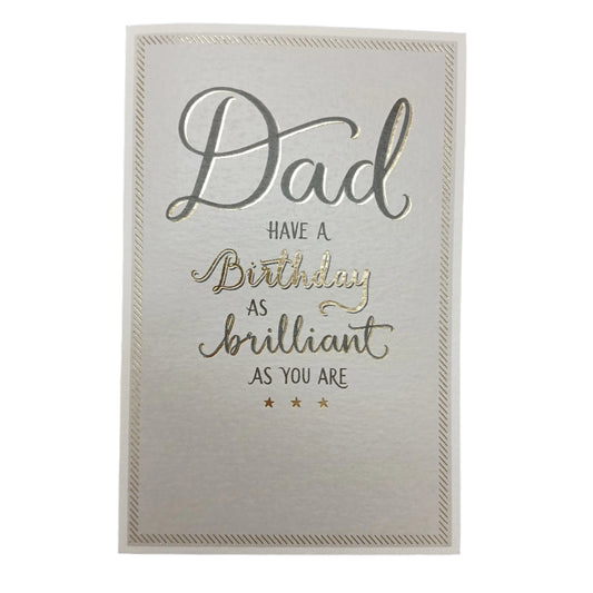 Birthday Card |  Dad/Dad classic type on grey