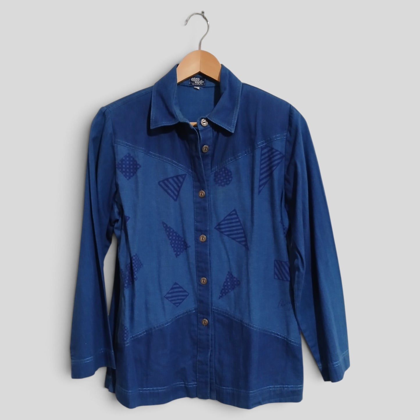 (S) Renzi Vorsa | Blue Triangle Blouse Pants Set