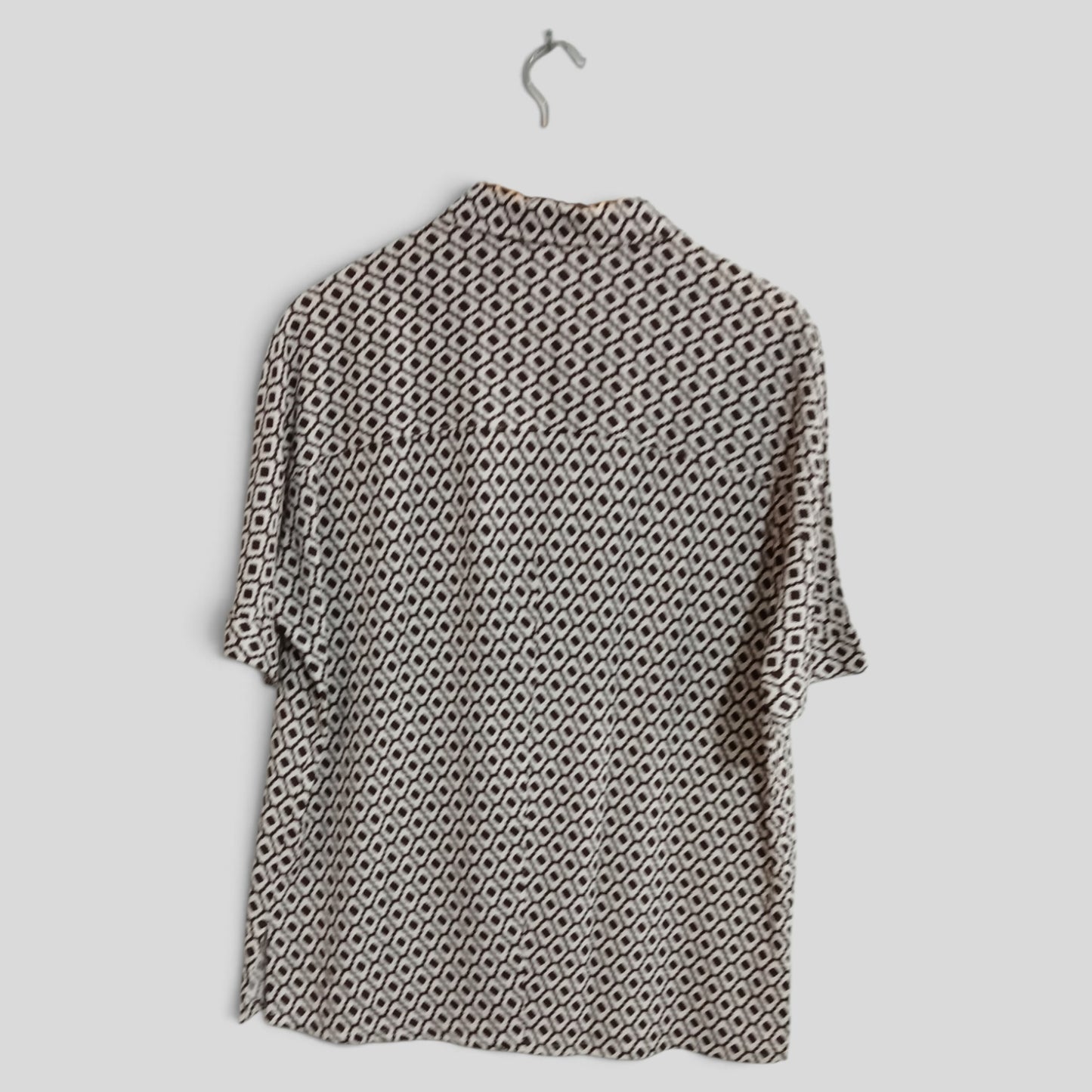 (10) Anko | Brown White Patterened Blouse