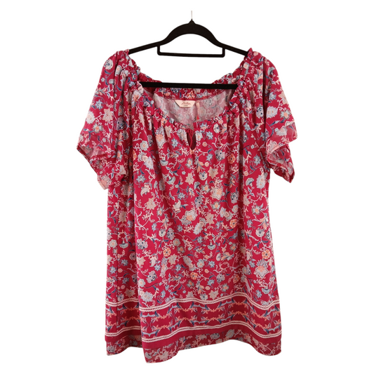 (16) Millers Red Floral Patterened Blouse