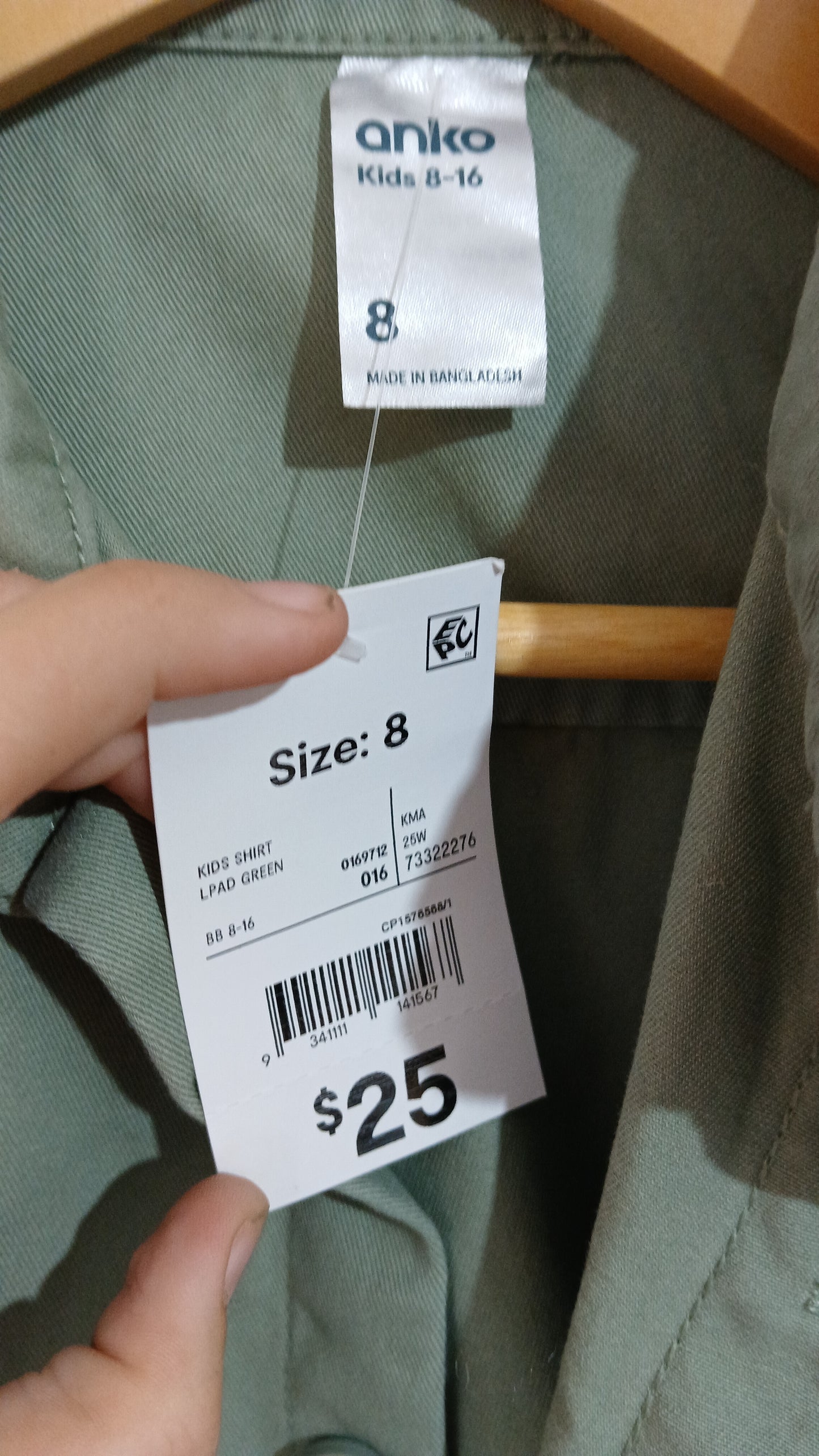 (8JNR) Anko | Green LS Shirt | BNWT