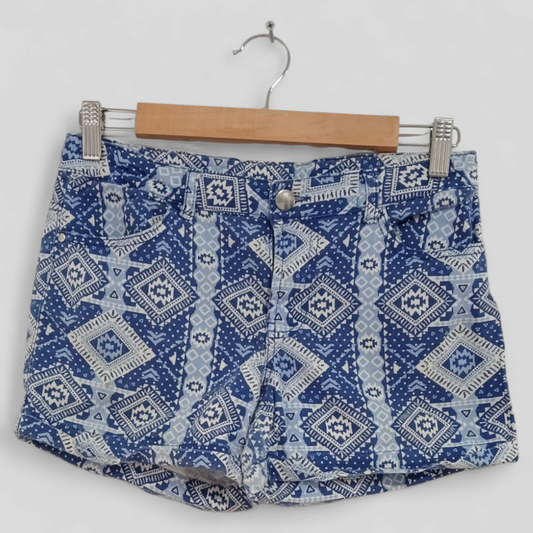 (14) Miss Understood | Blue Pattern Shorts