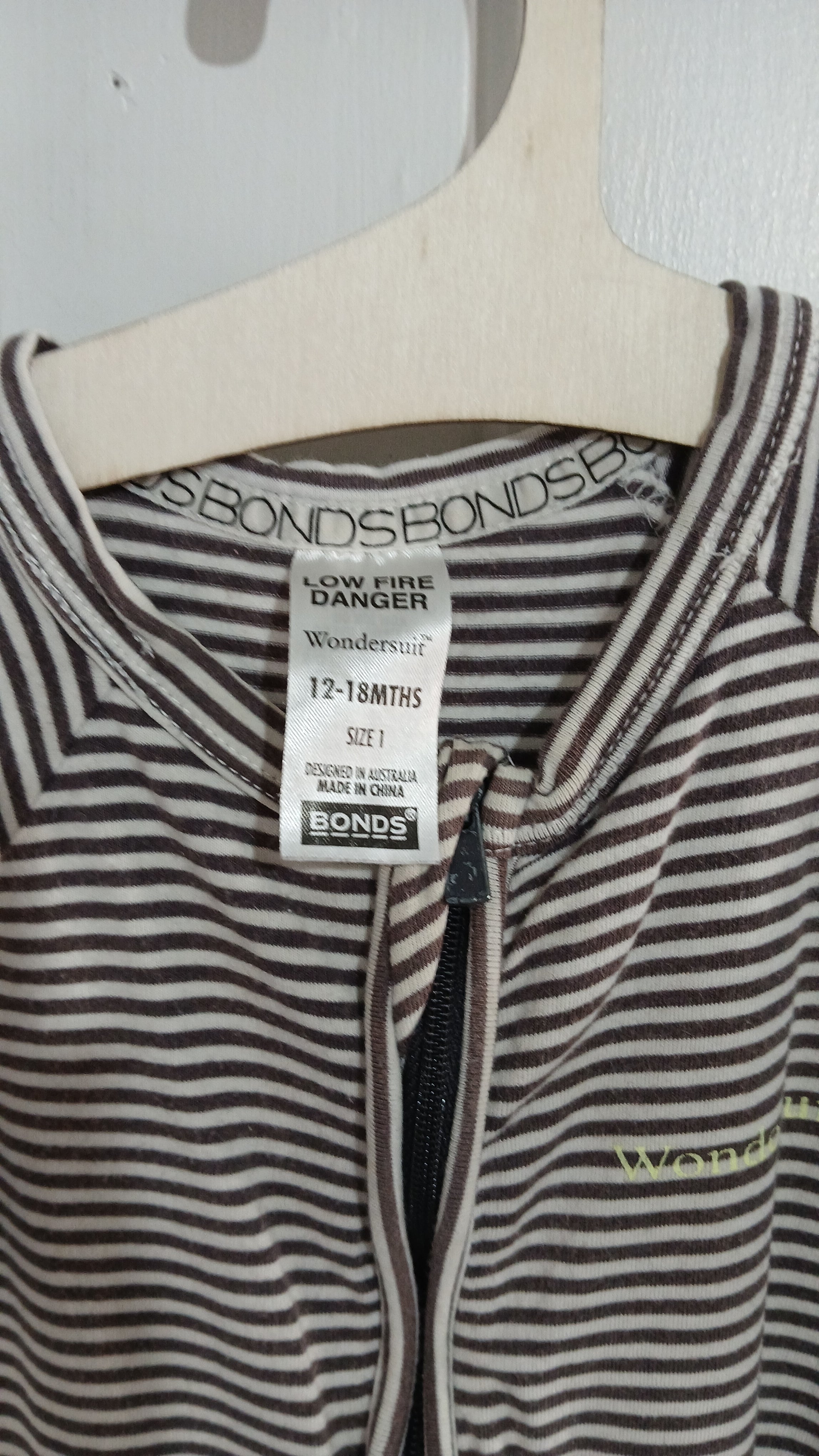 Image of (1JNR) Bonds | Striped LS Wondersuit