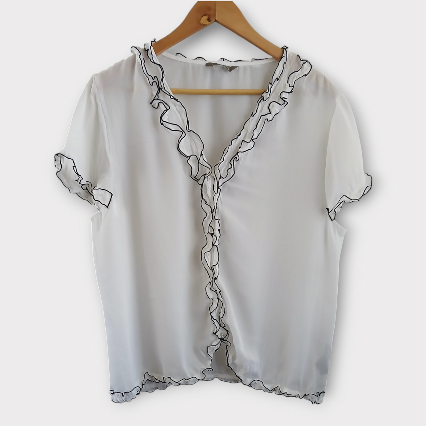 (16) Jacqui.e White Sheer Blouse