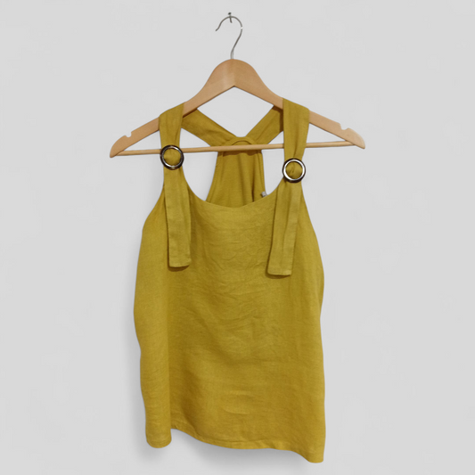 (S) Jenny Jazz | Mustard Linen Blouse