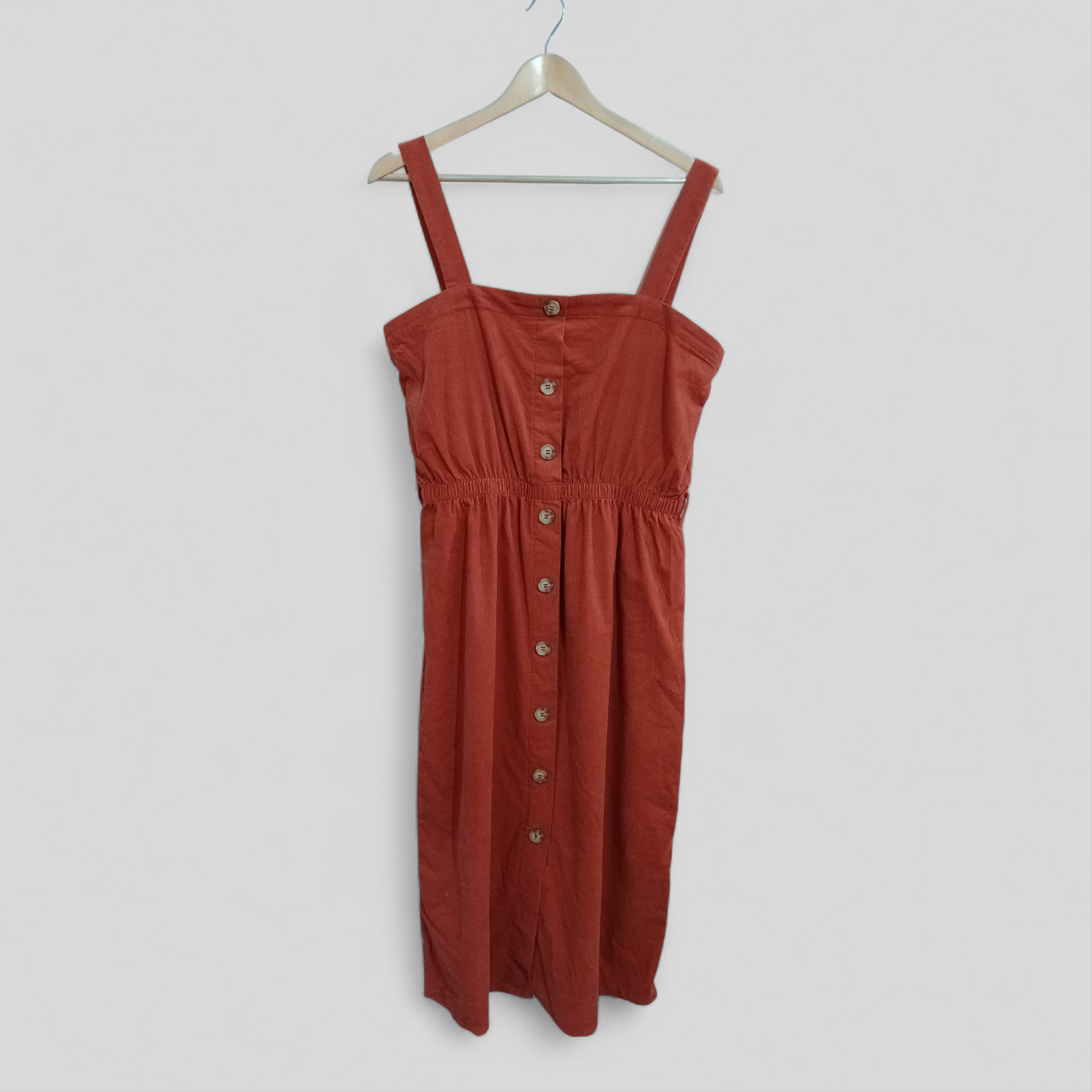 (L) Rust Orange Corduroy Dress