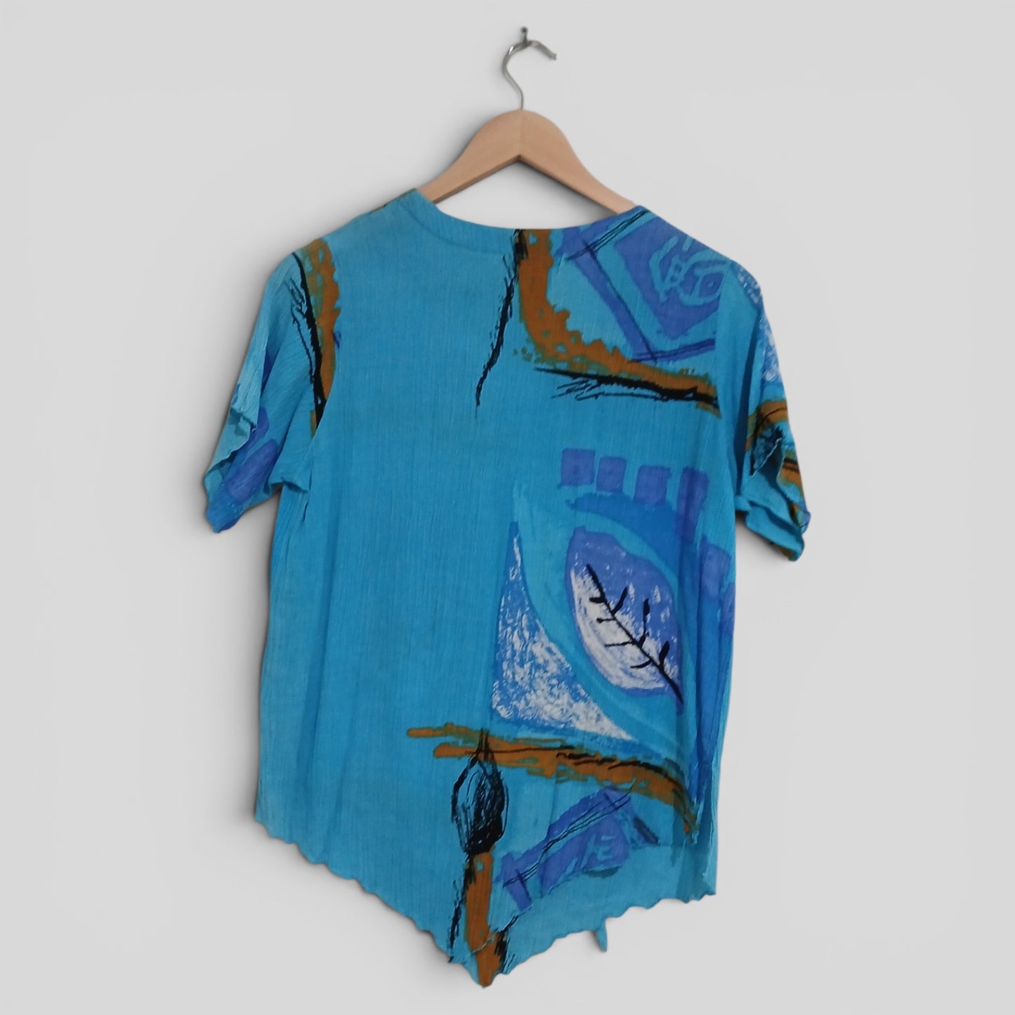 (XS) Misha | Blue Patterned Blouse