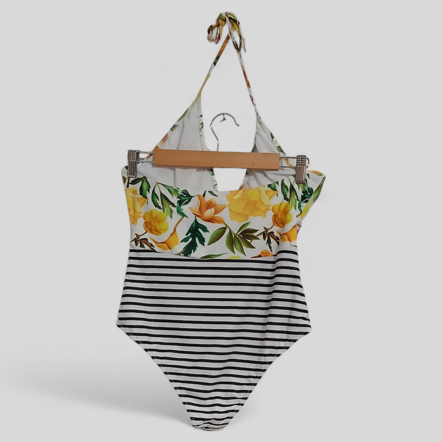 (XL) Shein | Floral/Stripes One Piece Swimmers