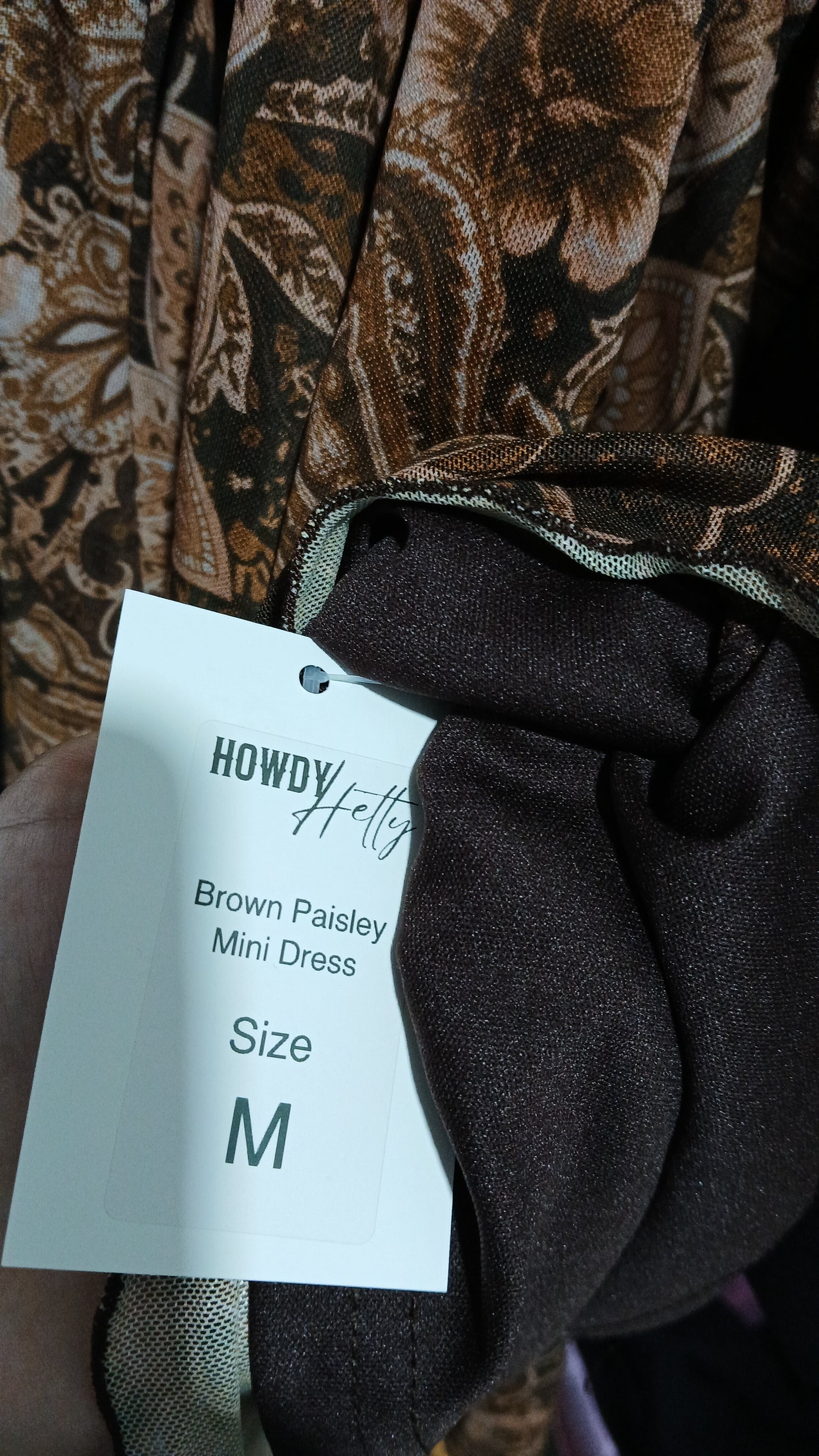 (M) Howdy Hetty | Brown Paisley Mini Dress BNWT