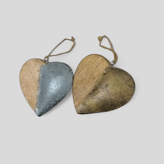 Silver/Gold Heart Set