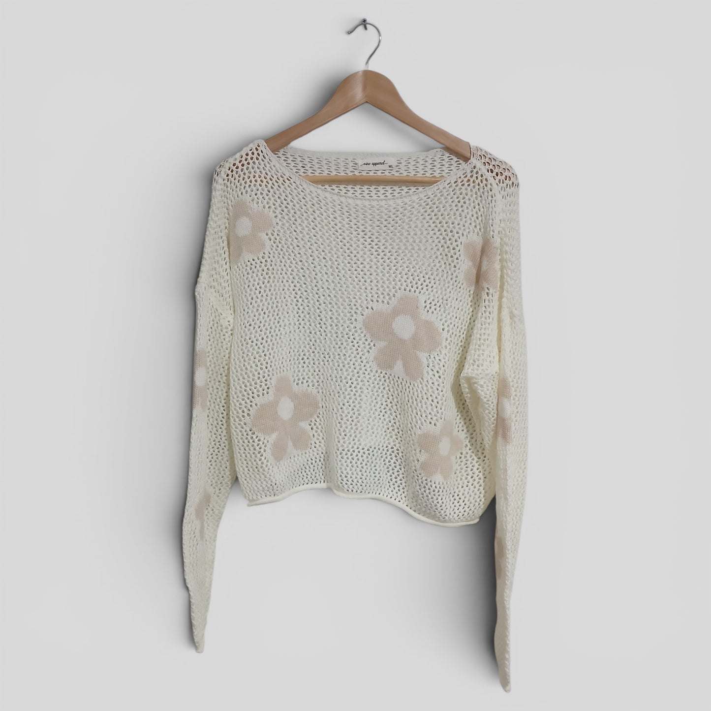 (M/L) Vine Apparel | Flower Knit Cardi