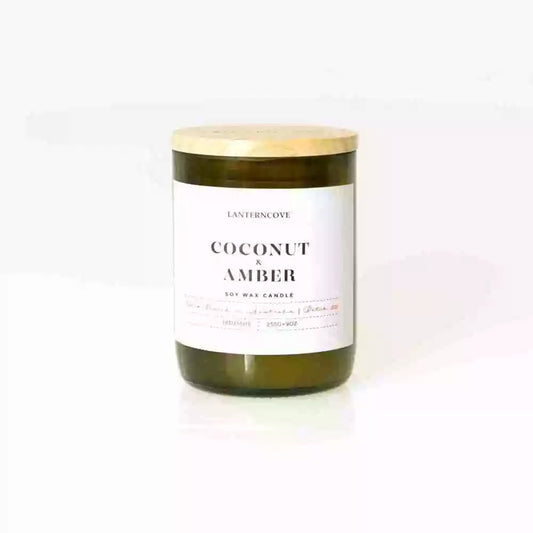 Coconut & Amber | Jade 9oz Soy Wax Candle | Lanterncove