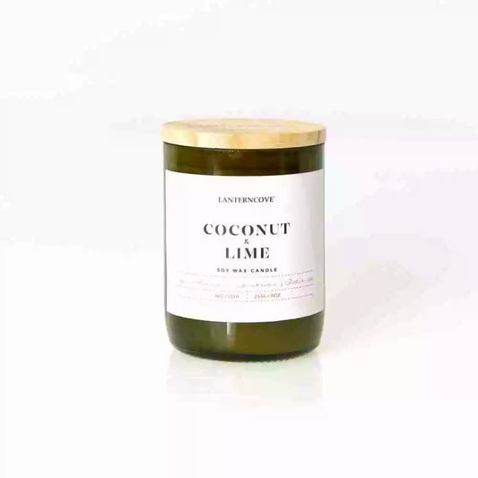 Coconut & Lime | Jade 9oz Soy Wax Candle | Lanterncove