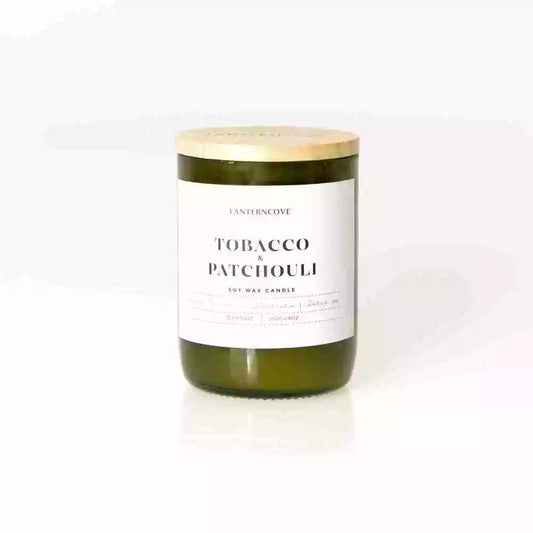 Tobacco & Patchouli | Jade 9oz Soy Wax Candle | Lanterncove